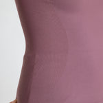 A close-up of the mauve tank top.