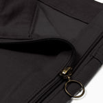 The close up of the thigh pockets. It's unzipped.