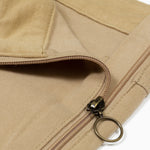 The close up of the thigh pockets. It's unzipped.