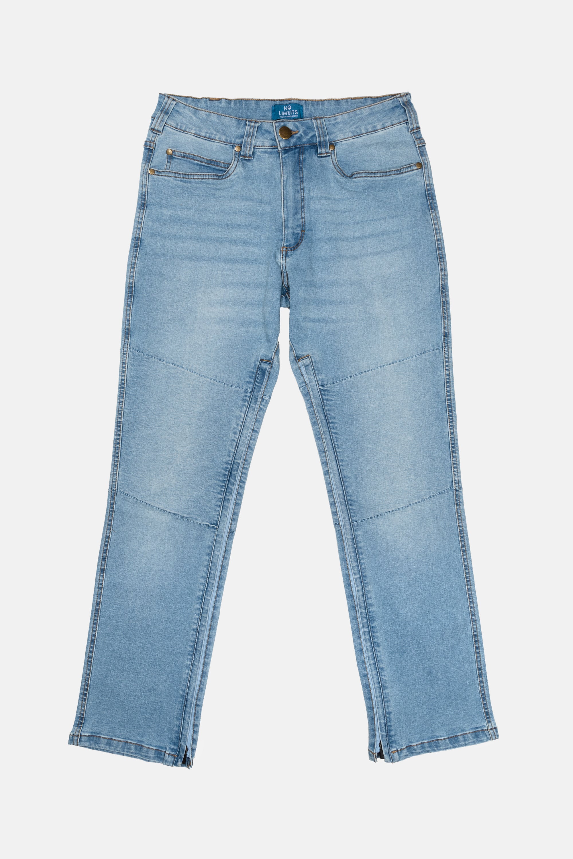 The No Limbits Adaptive Men's Light Wash Unlimbited Pants.