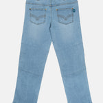 The back of the No Limbits Adaptive Women's Light Wash Unlimbited Pants. There are pockets in the back of the pants.